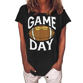 Football Player Vintage Game Day Women's Loosen Crew Neck Short Sleeve T-Shirt | Favorety DE