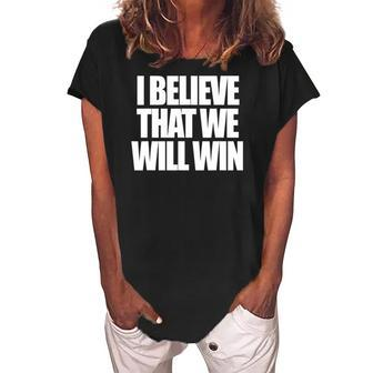 I Believe That We Will Wingirls Womens Soccer Women's Loosen Crew Neck Short Sleeve T-Shirt | Mazezy