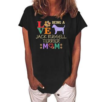 Jack Russell Terrier Mom Gifts For Jack Russell Dog Lovers Women's Loosen Crew Neck Short Sleeve T-Shirt | Mazezy