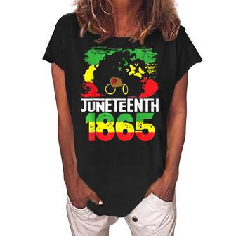 Juneteenth Is My Independence Day Black Women Freedom 1865 Women's Loosen Crew Neck Short Sleeve T-Shirt | Mazezy