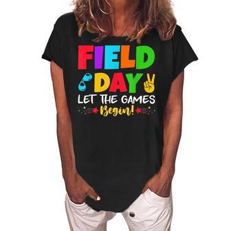 Lets Do This Field Day Thing Teacher Student School Women's Loosen Crew Neck Short Sleeve T-Shirt | Mazezy