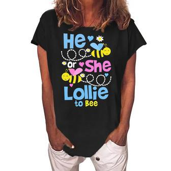 Lollie Grandma Gift He Or She Lollie To Bee Women's Loosen Crew Neck Short Sleeve T-Shirt - Seseable