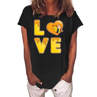 Love Bees Beekeeper Gift Women's Loosen Crew Neck Short Sleeve T-Shirt | Mazezy