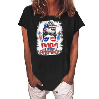 Mama Of The Little Firecracker 4Th Of July For Mom Women's Loosen Crew Neck Short Sleeve T-Shirt | Mazezy