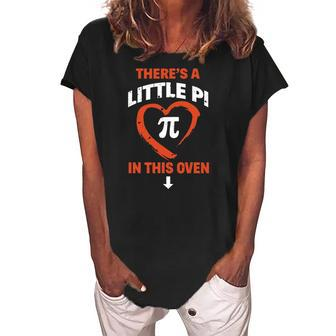 Pi Day Math Gift For Pregnancy Announcement Baby Shower Mom Women's Loosen Crew Neck Short Sleeve T-Shirt | Mazezy CA