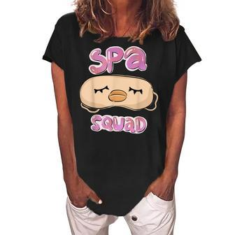 Spa Squad Birthday Pajama Nage Slumber Girl Party Costume Women's Loosen Crew Neck Short Sleeve T-Shirt - Seseable