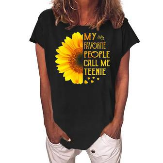 Teenie Grandma Gift My Favorite People Call Me Teenie Women's Loosen Crew Neck Short Sleeve T-Shirt - Seseable