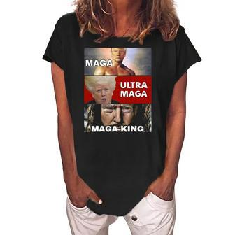 The Return Of The Great Maga King Trump Ultra Maga Women Men Women's Loosen Crew Neck Short Sleeve T-Shirt | Mazezy