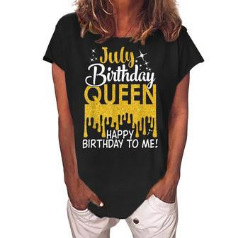 This Queen Was Born In July Happy Birthday To Me July Queen Women's Loosen Crew Neck Short Sleeve T-Shirt - Seseable