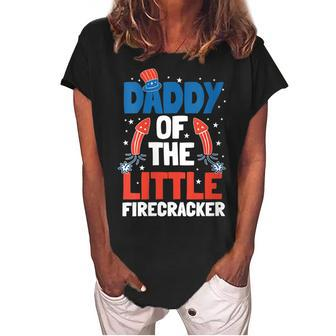 Womens 4Th Of July Firecracker Dad Pyrotechnician Fathers Day Women's Loosen Crew Neck Short Sleeve T-Shirt - Seseable