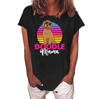 Womens Doodle Mama Labradoodle Goldendoodle Women's Loosen Crew Neck Short Sleeve T-Shirt | Mazezy