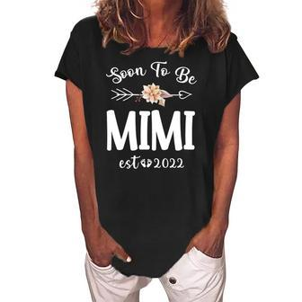 Womens Womens Soon To Be Mimi 2022 First Time Mimi Women's Loosen Crew Neck Short Sleeve T-Shirt | Mazezy