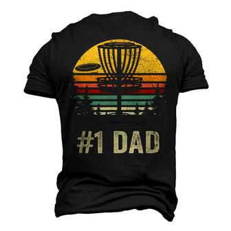 1 Dad Disc Golf Number One Father Frisbee Golfing Disk Men's 3D T-shirt Back Print - Seseable