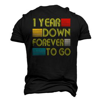 1 Year Down Forever To Go 1St Wedding Anniversary Men's 3D T-Shirt Back Print | Mazezy