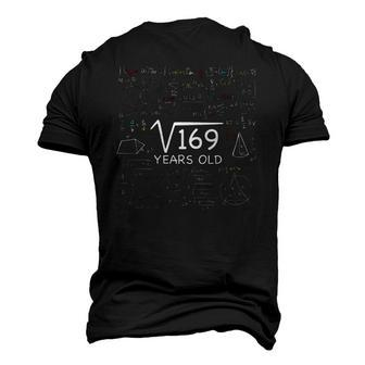13Th Math Birthday 13 Years Old Square Root Of 169 Bday Men's 3D T-Shirt Back Print | Mazezy