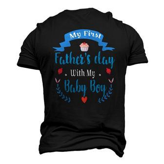 Mens My 1St Fathers Day Baby Boy Outfit New Daddy First Time Dad Men's 3D T-Shirt Back Print | Mazezy