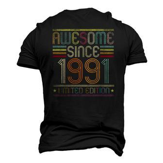 31St Birthday Vintage Tee 31 Years Old Awesome Since 1991 Birthday Party Men's 3D T-Shirt Back Print | Mazezy