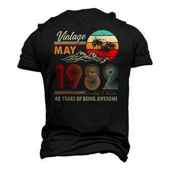 40 Years Old 40Th Birthday Decoration May 1982 Men's 3D T-Shirt Back Print | Mazezy
