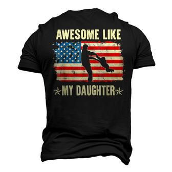 4Th Of July Awesome Like My Daughter Vintage Fathers Day Men's 3D T-shirt Back Print - Seseable