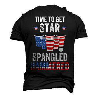 4Th Of July Beer Pong Time To Get Star Spangled Hammered Men's 3D T-shirt Back Print - Seseable