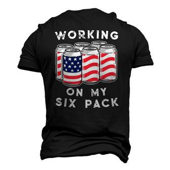 4Th Of July Drinking Working On My Six Pack Men's 3D T-Shirt Back Print | Mazezy