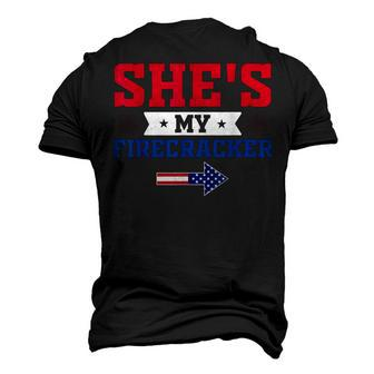 4Th Of July Fireworks Matching Couples Shes My Firecracker Men's 3D T-shirt Back Print - Seseable