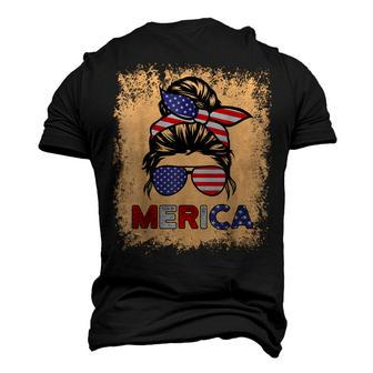 4Th Of July Merica Sunglasses Classy Mom Life Messy Bun Men's 3D T-shirt Back Print - Seseable