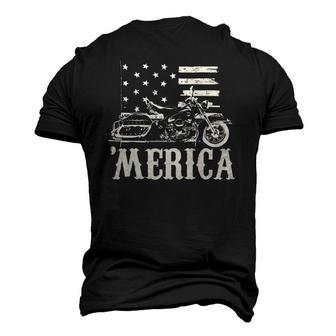 4Th Of July Merica V-Twin Motorcycle Biker Men's 3D T-Shirt Back Print | Mazezy