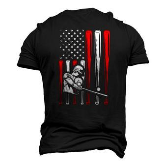 4Th Of July Patriotic American Flag Baseball Bat Pitcher Men's 3D T-Shirt Back Print | Mazezy