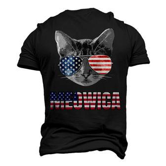 4Th Of July Patriotic For Cat Lovers - Meowica Men's 3D T-shirt Back Print - Seseable