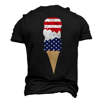 4Th Of July Patriotic Ice Cream For Independence Day Men's 3D T-shirt Back Print - Seseable