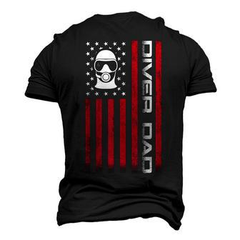 Mens 4Th Of July Us Flag Diver Dad For Fathers Day Men's 3D T-shirt Back Print - Seseable
