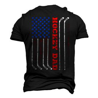 Mens 4Th Of July Us Flag Hockey Dad For Fathers Day Men's 3D T-shirt Back Print - Seseable