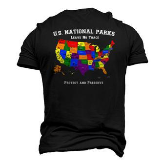 All 63 Us National Parks For Campers Hikers Walkers Men's 3D T-Shirt Back Print | Mazezy