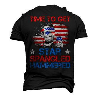 Abe Lincoln 4Th Of July Time To Get Star Spangled Hammered Men's 3D T-shirt Back Print - Seseable