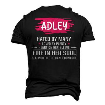 Adley Name Adley Hated By Many Loved By Plenty Heart On Her Sleeve Men's 3D T-shirt Back Print - Seseable