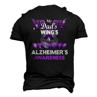 Alzheimers Awareness Products Dads Wings Memorial Men's 3D T-Shirt Back Print | Mazezy