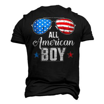 All American Boy Us Flag Sunglasses For Matching 4Th Of July Men's 3D T-Shirt Back Print | Mazezy