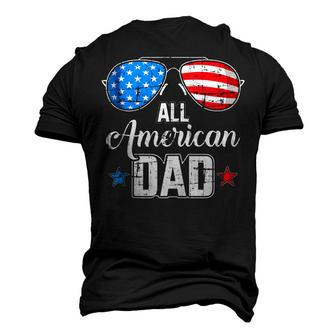 Mens All American Dad Us Flag Sunglasses For Matching 4Th Of July Men's 3D T-shirt Back Print - Seseable