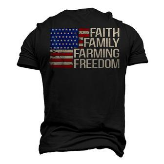 American Flag 4Th Of July Faith Family Farming Freedom Men's 3D T-shirt Back Print - Seseable