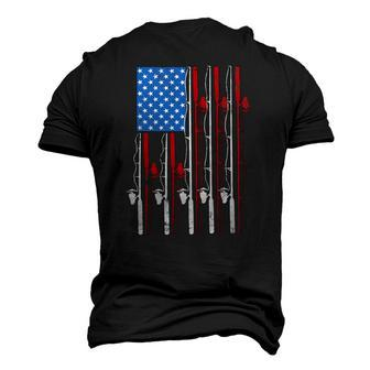 American Flag Fishing Patriotic FishermanFishing Rods Flag Men's 3D T-Shirt Back Print | Mazezy