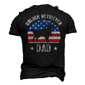 Mens American Flag Golden Retriever Dad 4Th Of July Fathers Day Men's 3D T-shirt Back Print - Seseable