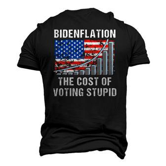 American Flag With Inflation Graph Biden Flation Men's 3D T-Shirt Back Print | Mazezy