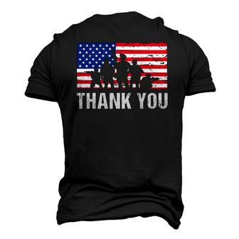 American Flag Soldiers Usa Thank You Veterans Proud Veteran Men's 3D T-Shirt Back Print | Mazezy