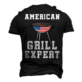 Mens American Grill Expert Dad Fathers Day Bbq 4Th Of July Men's 3D T-shirt Back Print - Seseable