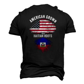 American Grown With Haitian Roots Usa Haiti Flag Men's 3D T-Shirt Back Print | Mazezy