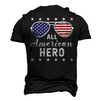 All American Hero Dad 4Th Of July Sunglasses Fathers Day Men's 3D T-shirt Back Print - Seseable