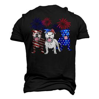 American Pitbull Dog Firework 4Th Of July Usa Flag Patriotic V2 Men's 3D T-shirt Back Print - Seseable