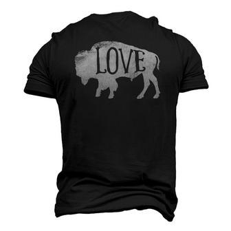 American Vintage Buffalo Silhouette Love Bison Tee Men's 3D T-Shirt Back Print | Mazezy