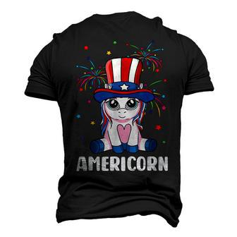 Americorn Unicorn 4Th Of July Girls Mericorn Merica Men's 3D T-shirt Back Print - Seseable